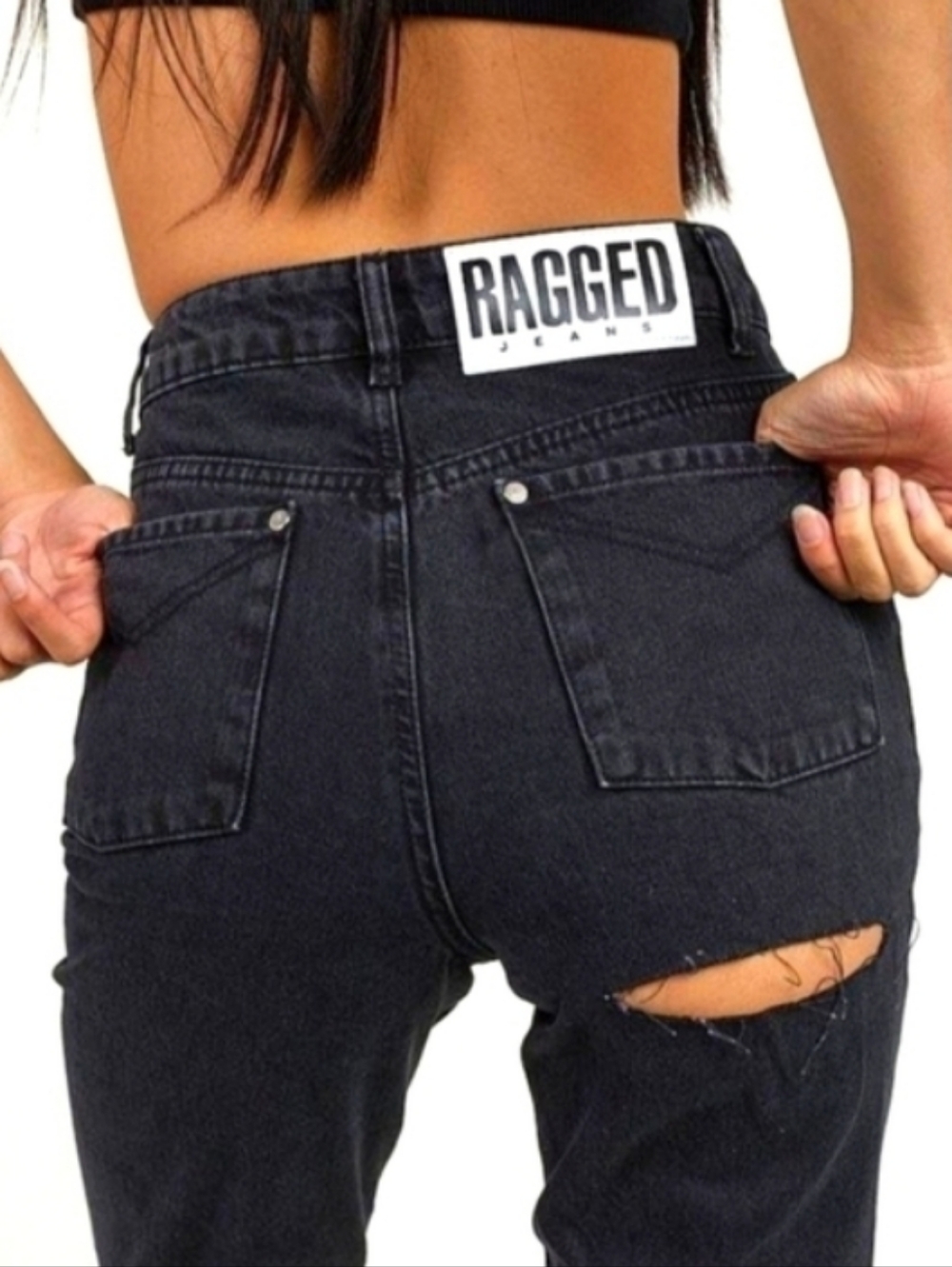 🖤 The Ragged Priest CUSTOM DIY Size 28/4 Or Juniors 5 High Waisted black jeans